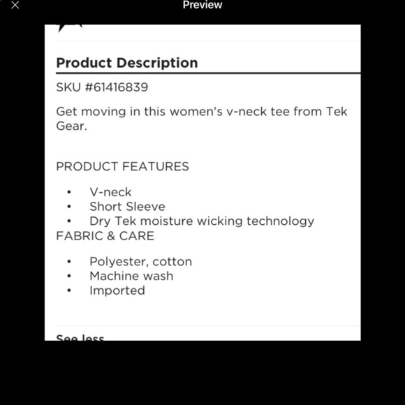 Tek Gear Medium baby blue v neck short sleeve tee - Picture 3 of 10